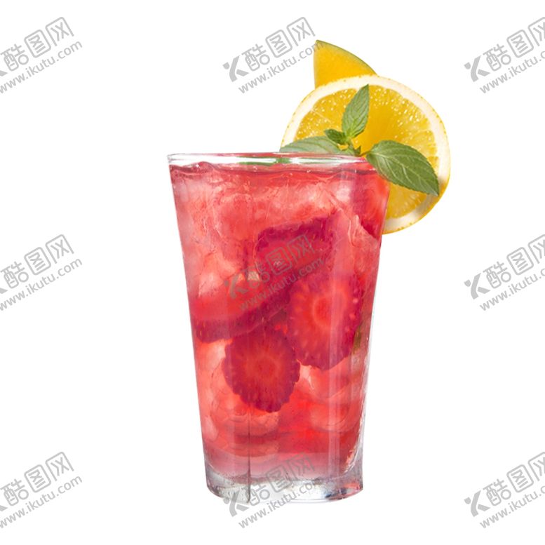 编号：68847806281702196553【酷图网】源文件下载-饮料果汁鲜榨冰块柠檬杯子草莓