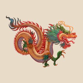 中国龙春节素材年年画年形象年卡通形象