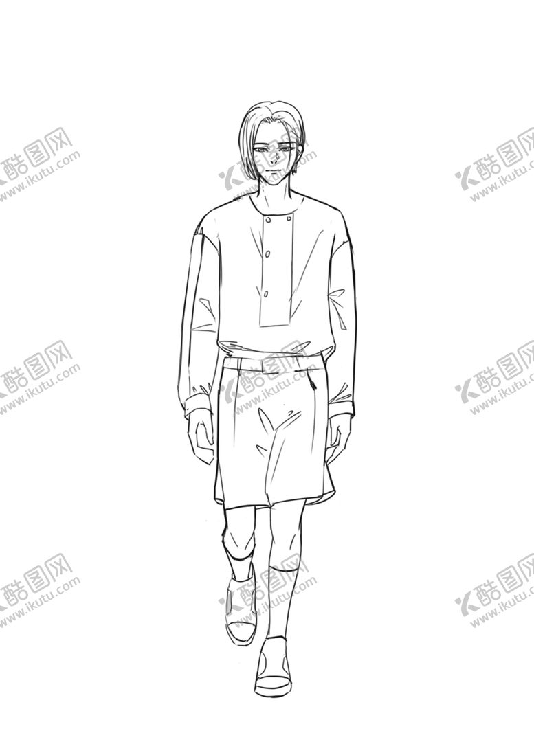 编号：34638009291715131761【酷图网】源文件下载-人物线稿