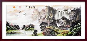 山水风景画装饰画湖泊