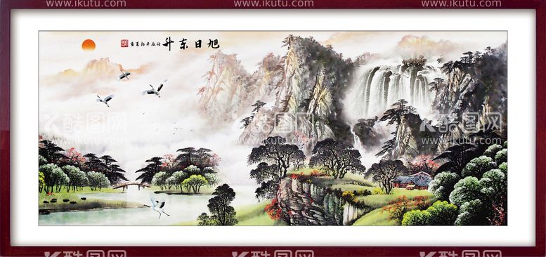 编号：24507310010827307026【酷图网】源文件下载-山水风景画装饰画