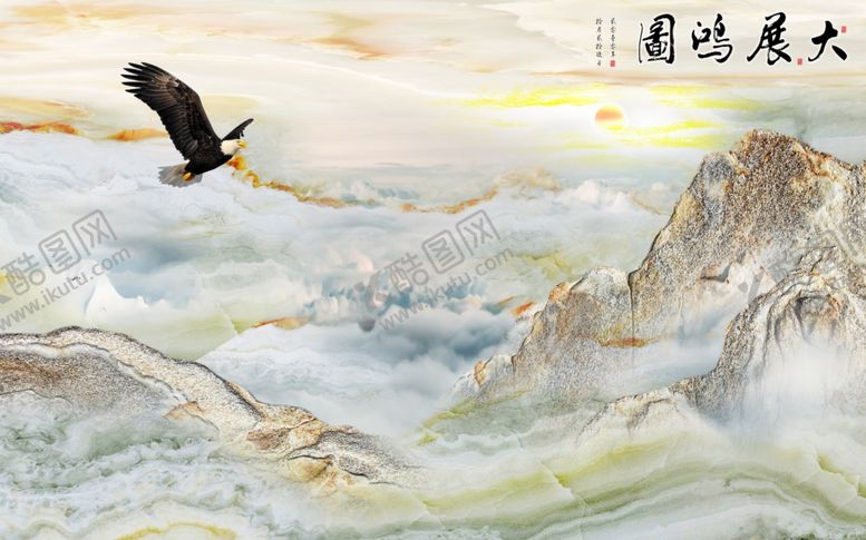 编号：88040006152037046087【酷图网】源文件下载-大展鸿图大理石背景墙