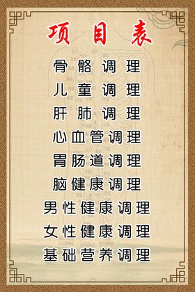 理疗价格表