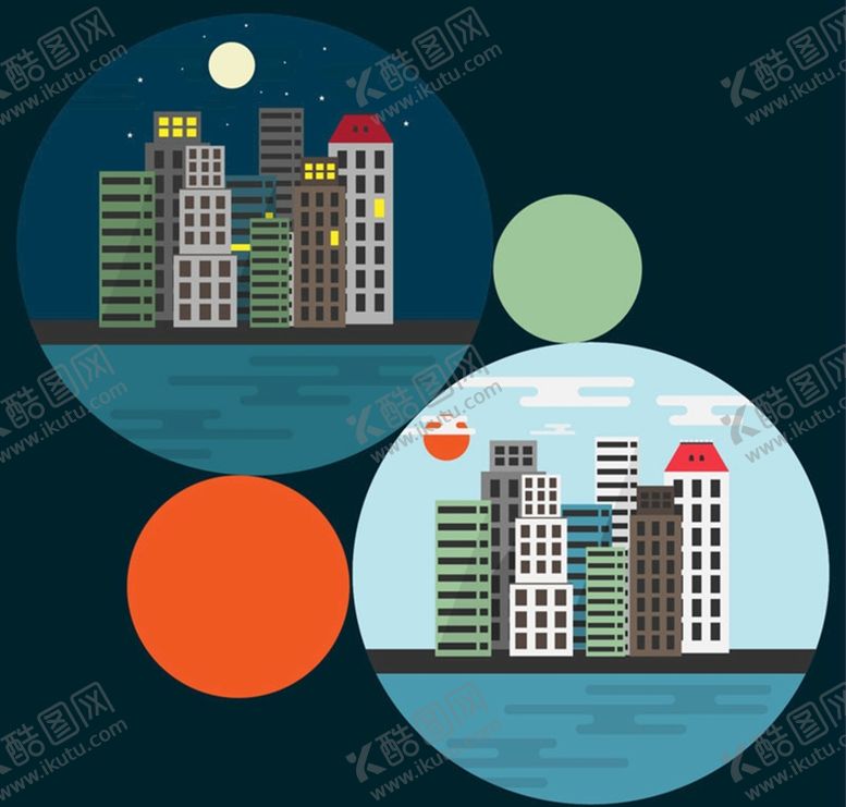编号：75023410061334282418【酷图网】源文件下载-城市白昼与夜晚