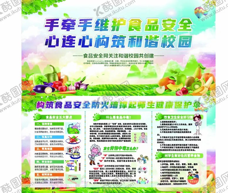 编号：60986304011129123098【酷图网】源文件下载-携手维护食品安全宣传海报