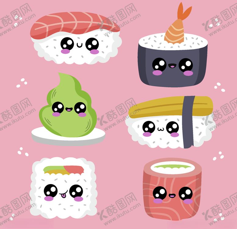 编号：55996110030853527975【酷图网】源文件下载-可爱寿司