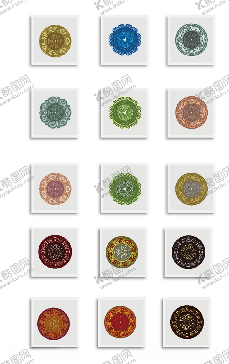 编号：38135009130728575741【酷图网】源文件下载-彩色圆形花纹图案