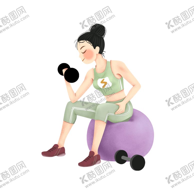编号：32762210041718223487【酷图网】源文件下载-哑铃弹力球女孩