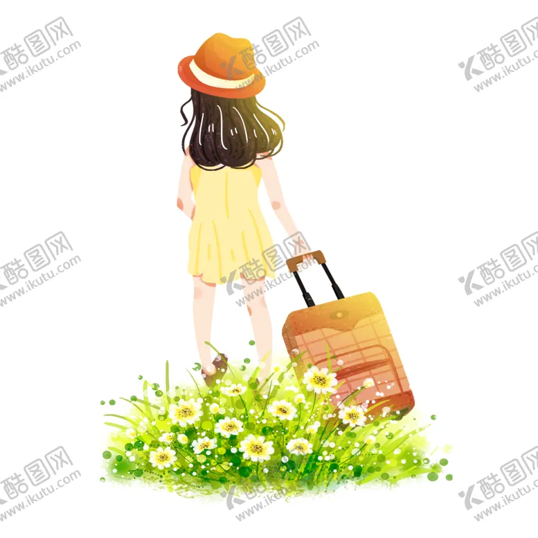 编号：65715306290459465482【酷图网】源文件下载-水彩手绘女孩