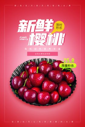 樱桃水果宣传活动海报素材
