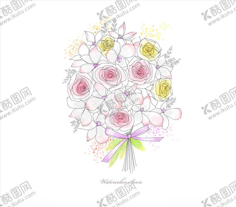 编号：23343609271046368771【酷图网】源文件下载-手绘一束鲜花