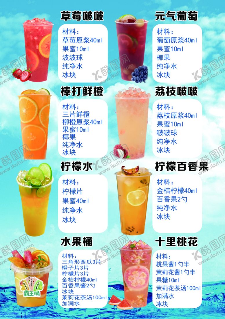 编号：75550802101946185826【酷图网】源文件下载-水果茶配料表