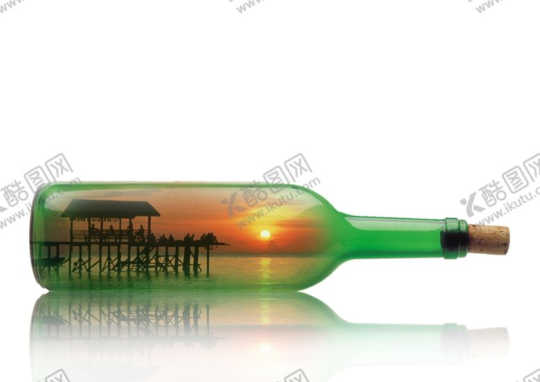 编号：98418709101746495552【酷图网】源文件下载-漂流瓶夕阳
