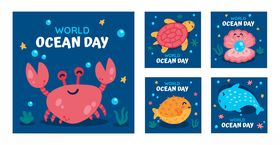 海洋日主题可爱海洋生物图