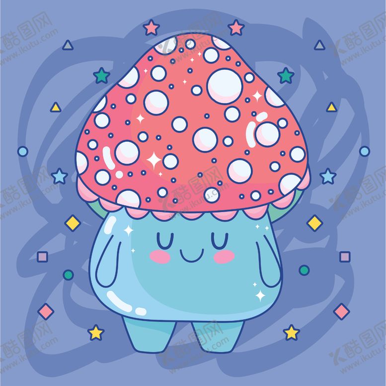 编号：82630610050737078306【酷图网】源文件下载-可爱卡通蘑菇