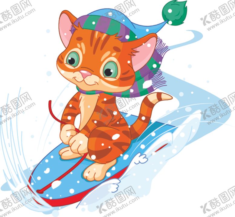 编号：94157103140852218999【酷图网】源文件下载-滑雪的猫