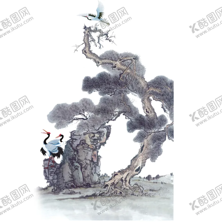 编号：57286705071042079932【酷图网】源文件下载-水墨中国风迎客松