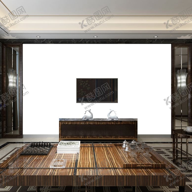 编号：36827309240446359286【酷图网】源文件下载-新中式背景墙纸样机