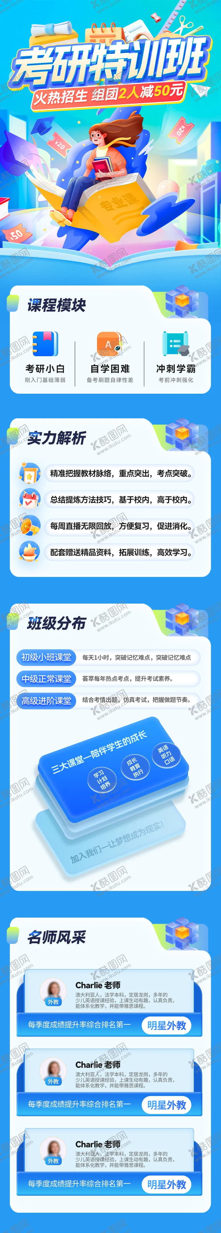 编号：16136506142157309526【酷图网】源文件下载-考研特训班课程宣传海报长图