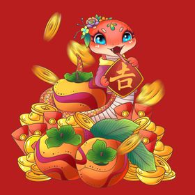 手绘卡通小蛇年素材动画