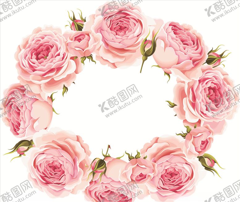 编号：60723507071611428322【酷图网】源文件下载-鲜花玫瑰花环