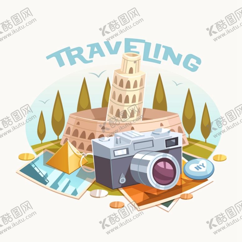 编号：42793110100900447019【酷图网】源文件下载-复古旅行相机插画