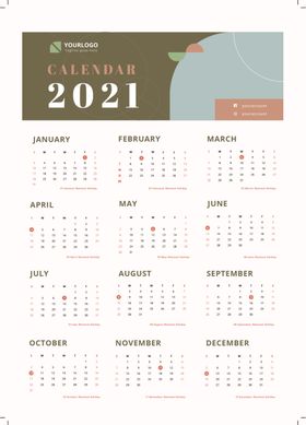 2021年日历新快乐挂表牛