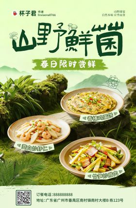 山野菌菇春味餐饮海报