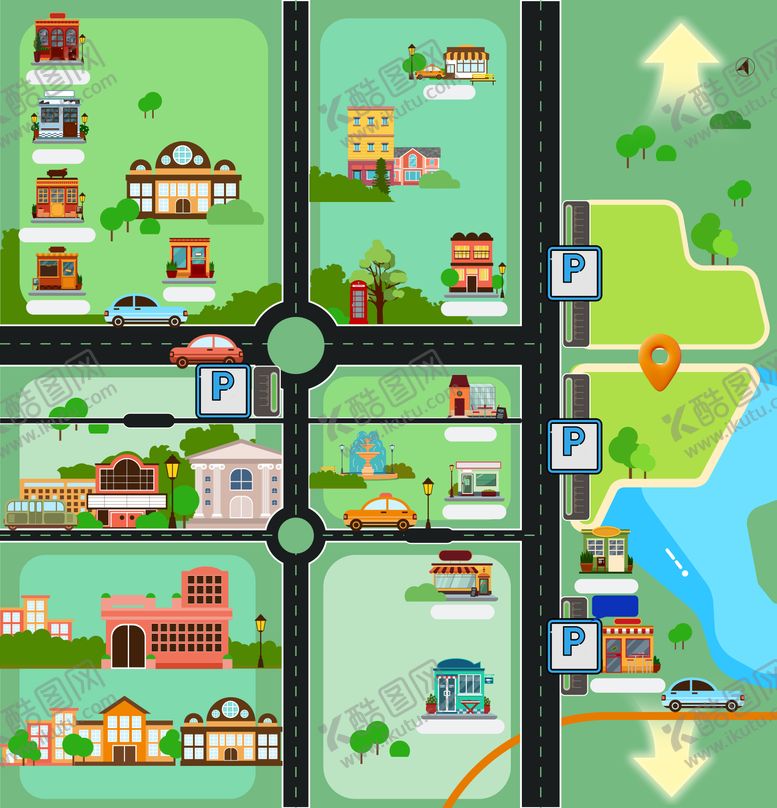 编号：61164601301159534268【酷图网】源文件下载-卡通地图 