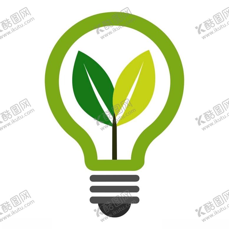 编号：96928901301716168343【酷图网】源文件下载-树叶加灯泡图标