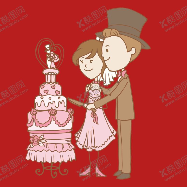 编号：85588802030034589407【酷图网】源文件下载-手绘结婚男女