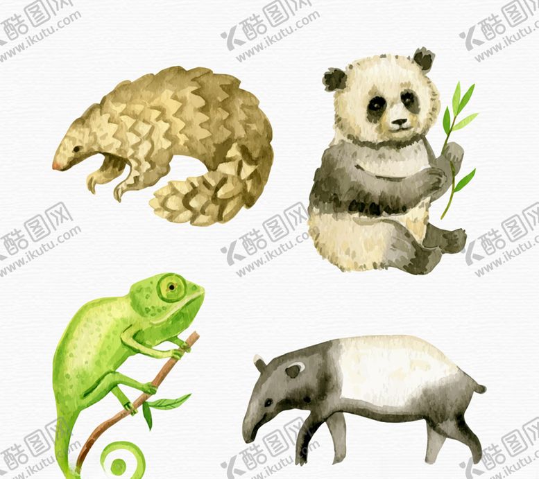 编号：43221209191028249266【酷图网】源文件下载-手绘野生动物矢量图