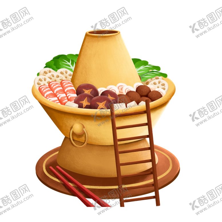 编号：75700012010457101317【酷图网】源文件下载-手绘美味火锅卡通插画素材