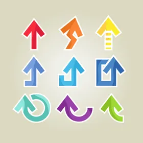 流程指向方向卡通符号上下左右