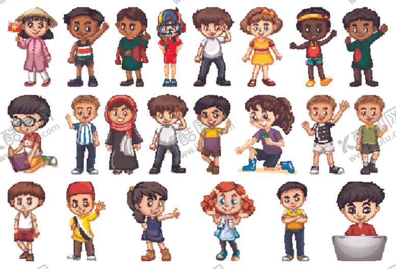 编号：91483410312007501859【酷图网】源文件下载-矢量儿童集合