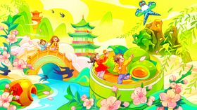 童趣国风奇幻场景插画