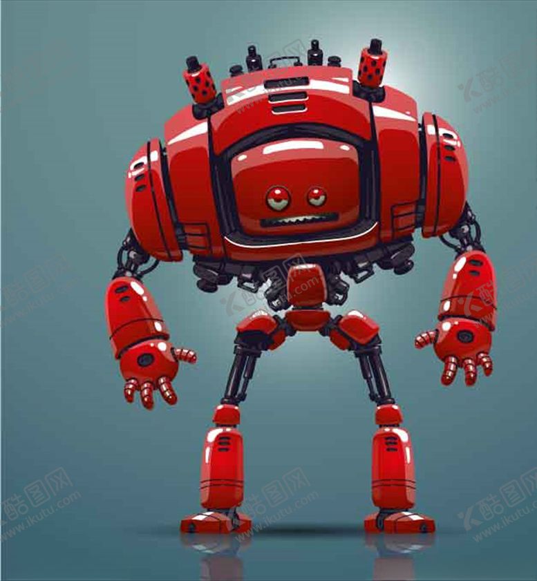 编号：94202510191150373507【酷图网】源文件下载-红色机器人素材可爱时尚