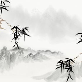 古风背景山水画素材典书法简约