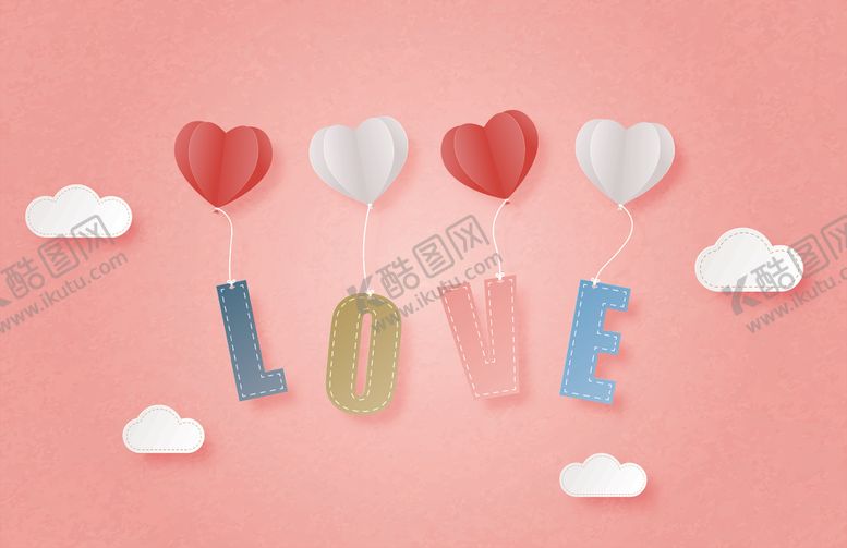 编号：47470610021512487633【酷图网】源文件下载-剪纸风格情人节