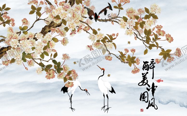 编号：33488711011958179254【酷图网】源文件下载-新中式花鸟装饰画