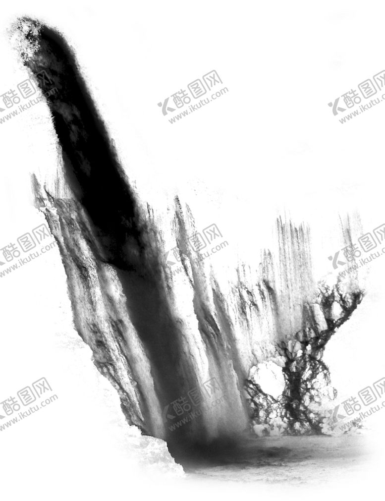编号：31760009292014351824【酷图网】源文件下载-水墨瀑布
