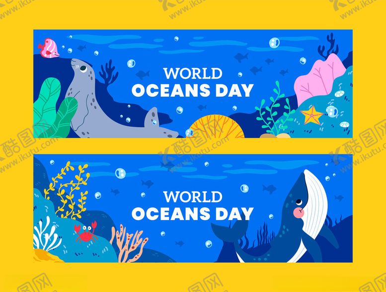 编号：11316209251658547094【酷图网】源文件下载-世界海洋日宣传横幅设计