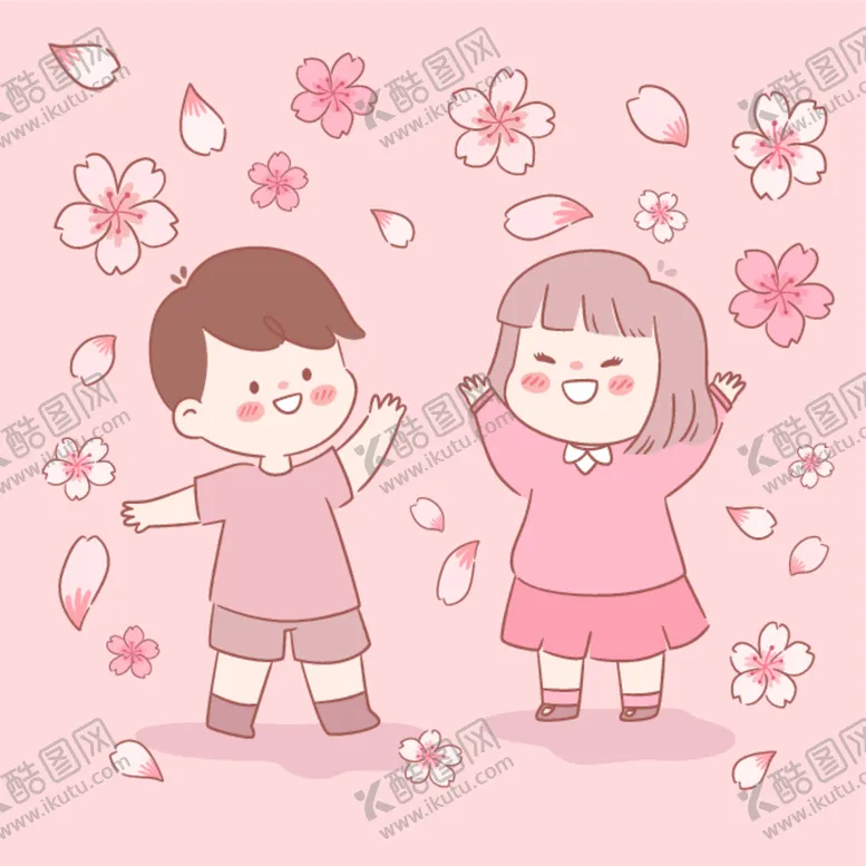 编号：29905812081026541499【酷图网】源文件下载-樱花男女孩