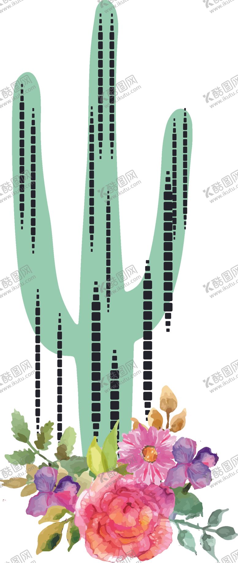 编号：49043709271939236242【酷图网】源文件下载-仙人掌裁片数码渐变色块