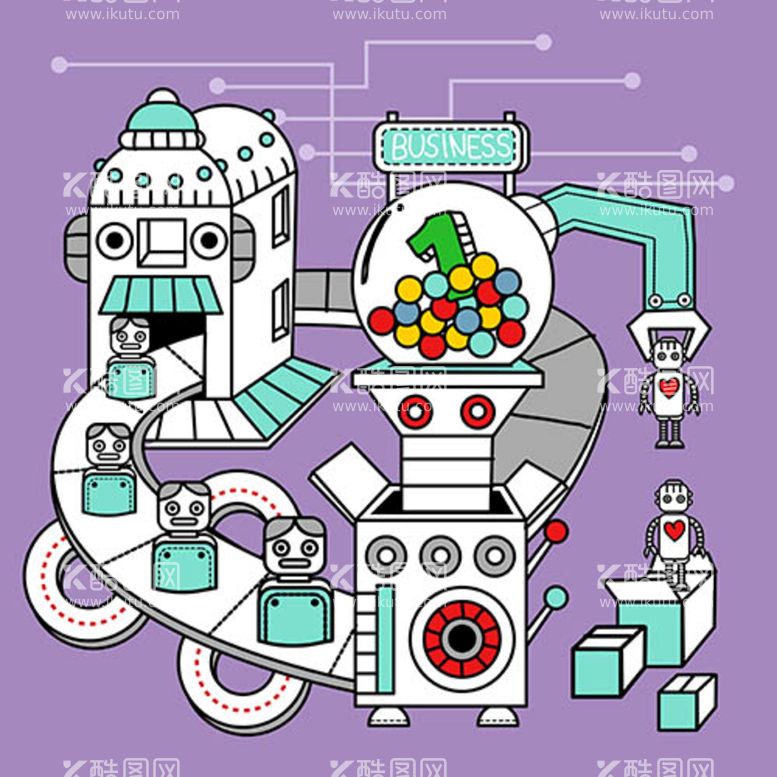 编号：52463909150916241958【酷图网】源文件下载-机器人场景卡通分层