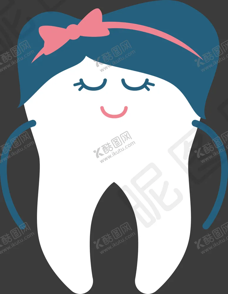 牙齿矢量icon神经箍