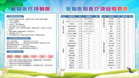 宠物医院医疗项制度收费表
