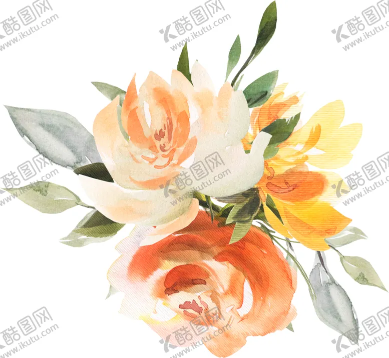 编号：38692101310022082738【酷图网】源文件下载-橘黄色阳光花卉贺卡婚礼装饰图案