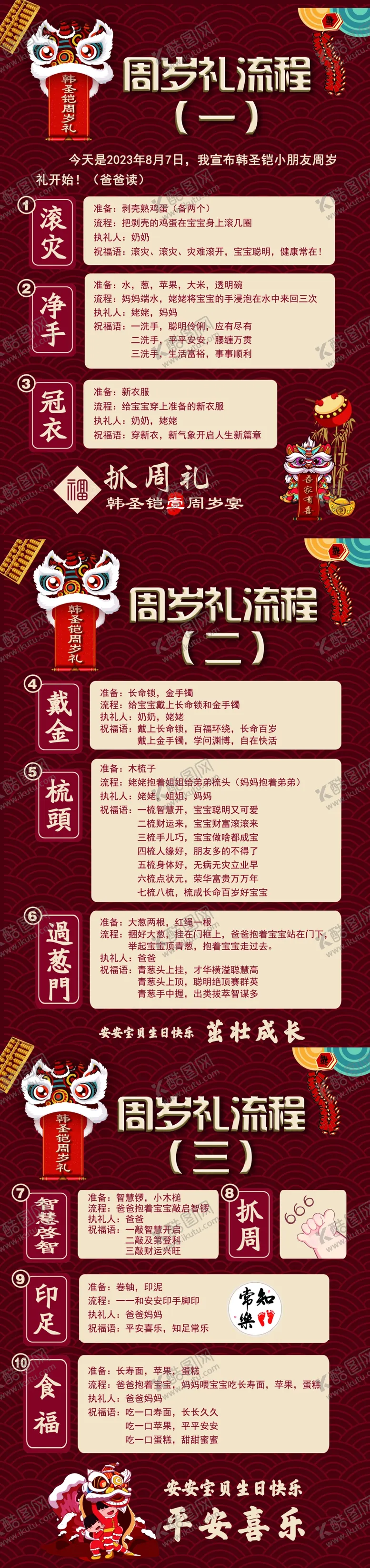 编号：82866001250223459003【酷图网】源文件下载-周岁礼流程图