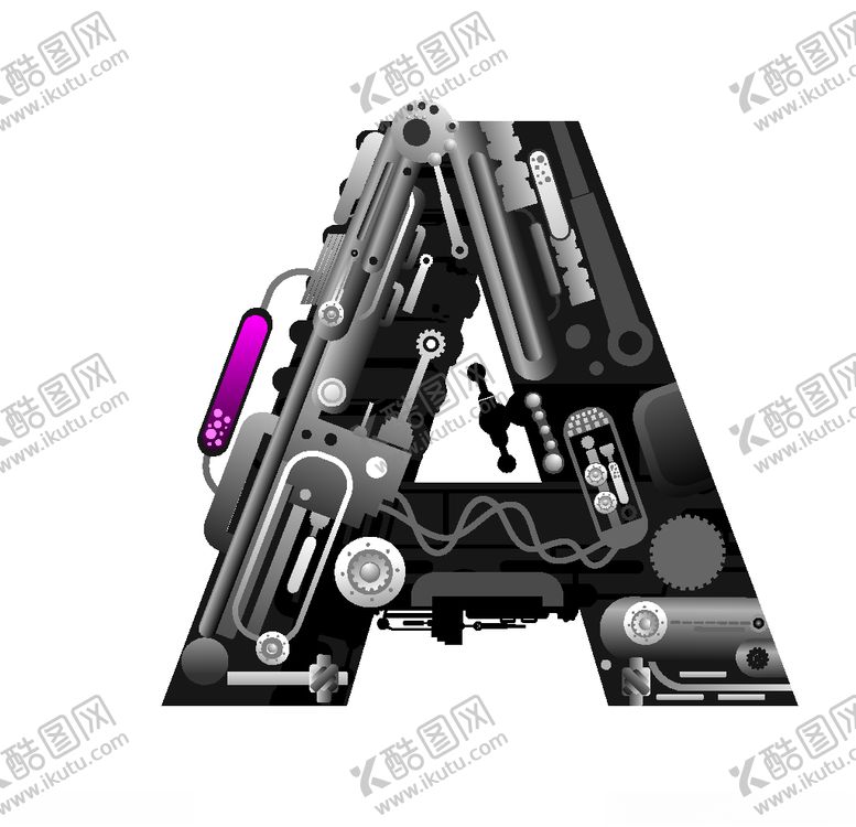 编号：15246509201031281360【酷图网】源文件下载-创意机械科技字母
